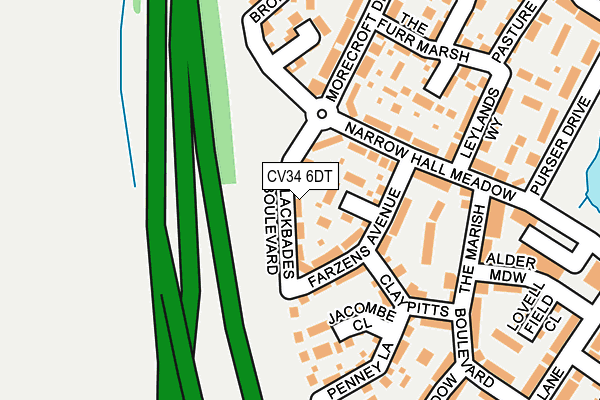 CV34 6DT map - OS OpenMap – Local (Ordnance Survey)