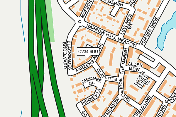 CV34 6DU map - OS OpenMap – Local (Ordnance Survey)