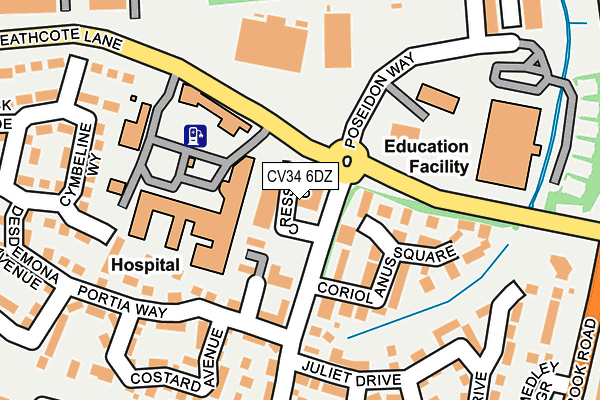 CV34 6DZ map - OS OpenMap – Local (Ordnance Survey)