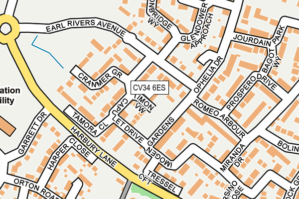 CV34 6ES map - OS OpenMap – Local (Ordnance Survey)