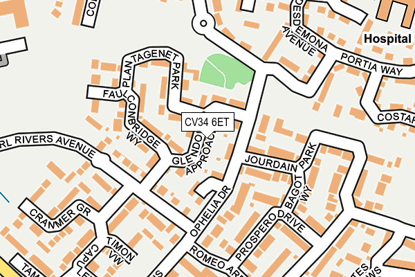 CV34 6ET map - OS OpenMap – Local (Ordnance Survey)