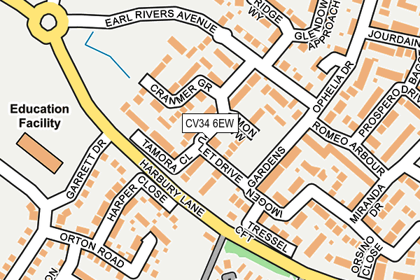 CV34 6EW map - OS OpenMap – Local (Ordnance Survey)