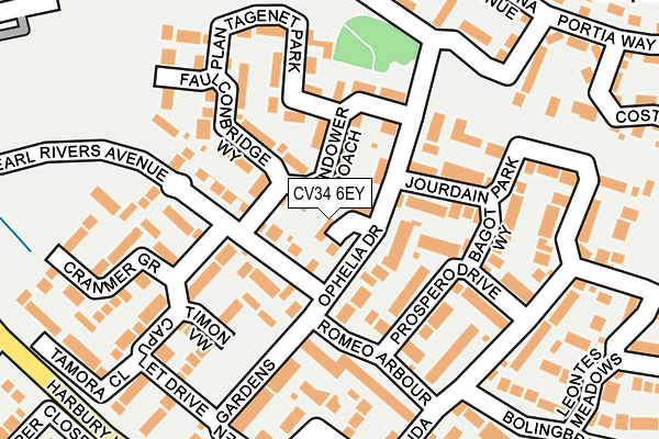 CV34 6EY map - OS OpenMap – Local (Ordnance Survey)