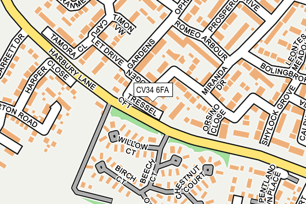 CV34 6FA map - OS OpenMap – Local (Ordnance Survey)