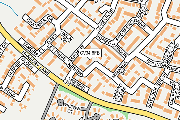 CV34 6FB map - OS OpenMap – Local (Ordnance Survey)