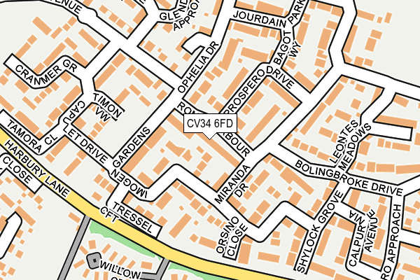 CV34 6FD map - OS OpenMap – Local (Ordnance Survey)