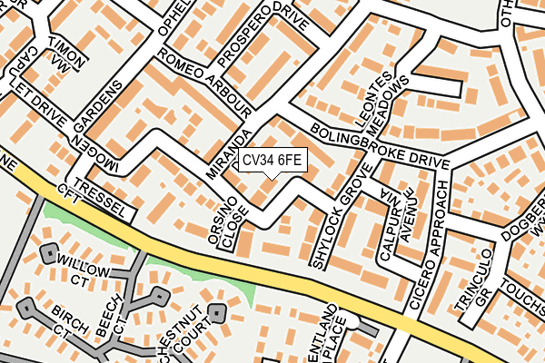 CV34 6FE map - OS OpenMap – Local (Ordnance Survey)