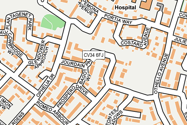 CV34 6FJ map - OS OpenMap – Local (Ordnance Survey)