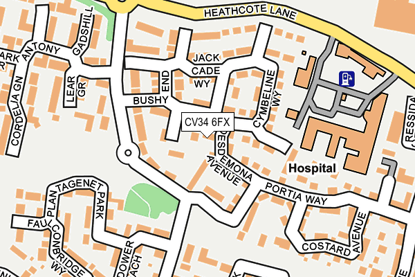 CV34 6FX map - OS OpenMap – Local (Ordnance Survey)