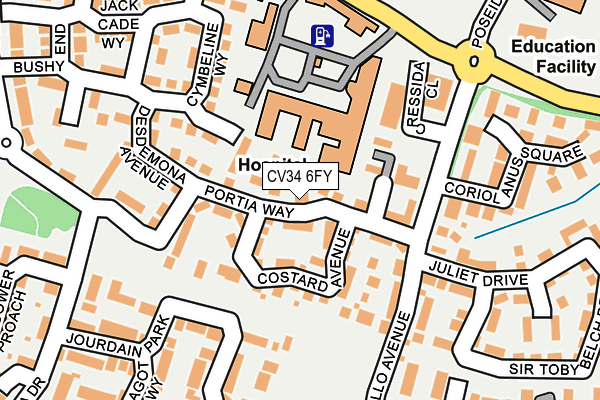 CV34 6FY map - OS OpenMap – Local (Ordnance Survey)