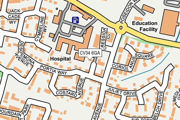 CV34 6GA map - OS OpenMap – Local (Ordnance Survey)