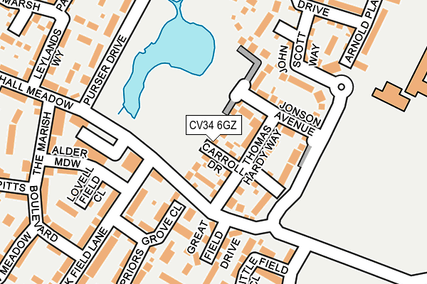 CV34 6GZ map - OS OpenMap – Local (Ordnance Survey)