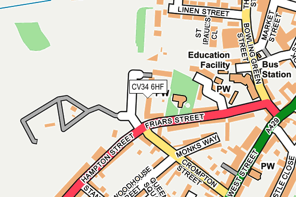 CV34 6HF map - OS OpenMap – Local (Ordnance Survey)