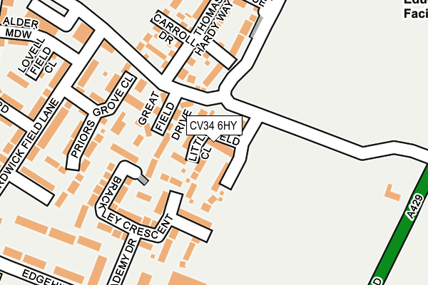 CV34 6HY map - OS OpenMap – Local (Ordnance Survey)