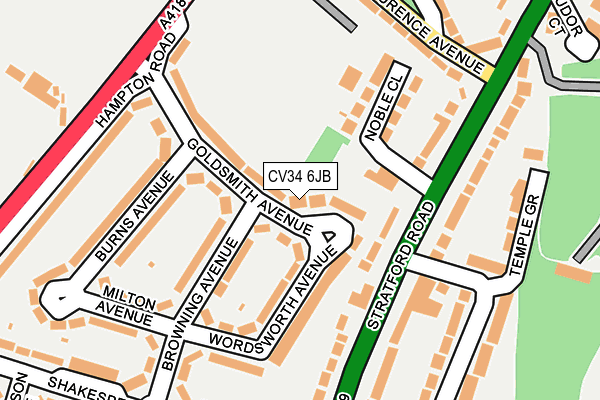CV34 6JB map - OS OpenMap – Local (Ordnance Survey)