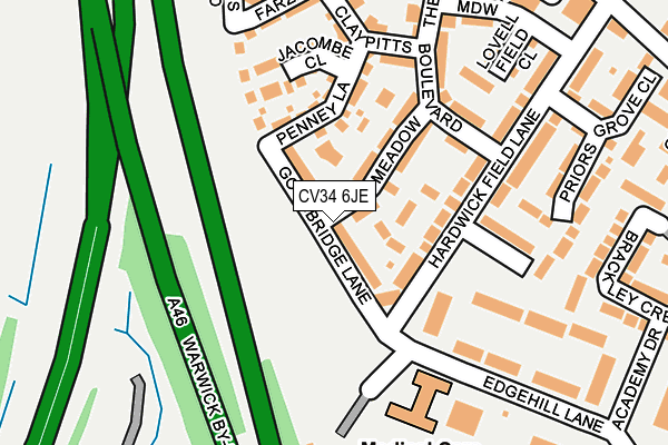 CV34 6JE map - OS OpenMap – Local (Ordnance Survey)