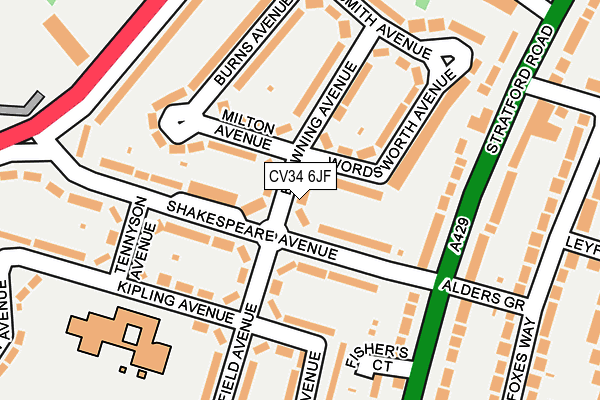 CV34 6JF map - OS OpenMap – Local (Ordnance Survey)