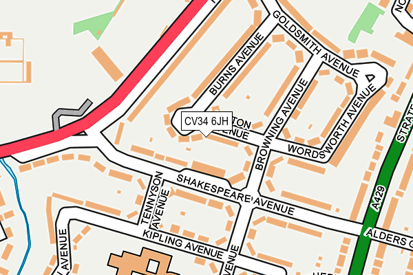 CV34 6JH map - OS OpenMap – Local (Ordnance Survey)