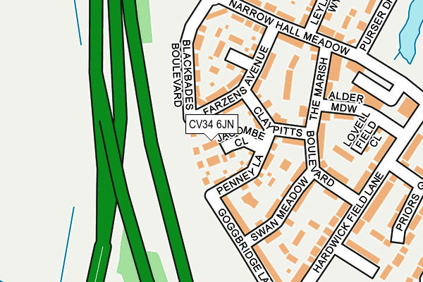 CV34 6JN map - OS OpenMap – Local (Ordnance Survey)