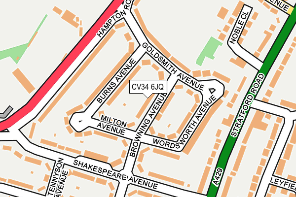 CV34 6JQ map - OS OpenMap – Local (Ordnance Survey)
