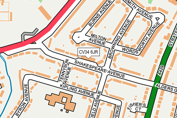 CV34 6JR map - OS OpenMap – Local (Ordnance Survey)