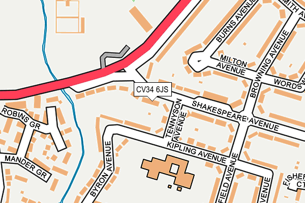 CV34 6JS map - OS OpenMap – Local (Ordnance Survey)