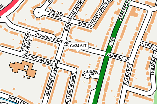 CV34 6JT map - OS OpenMap – Local (Ordnance Survey)
