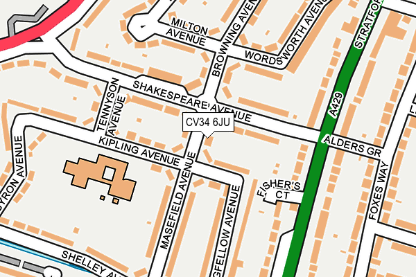 CV34 6JU map - OS OpenMap – Local (Ordnance Survey)