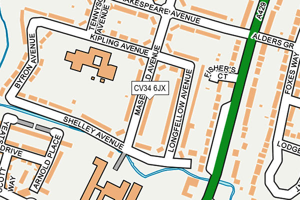 CV34 6JX map - OS OpenMap – Local (Ordnance Survey)