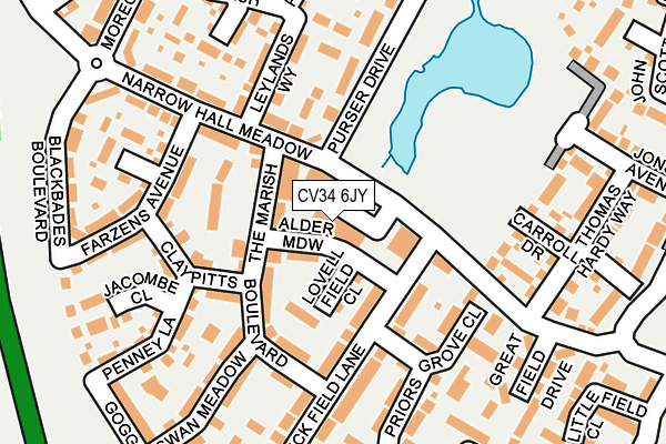 CV34 6JY map - OS OpenMap – Local (Ordnance Survey)