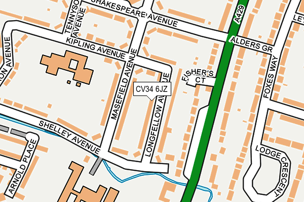 CV34 6JZ map - OS OpenMap – Local (Ordnance Survey)