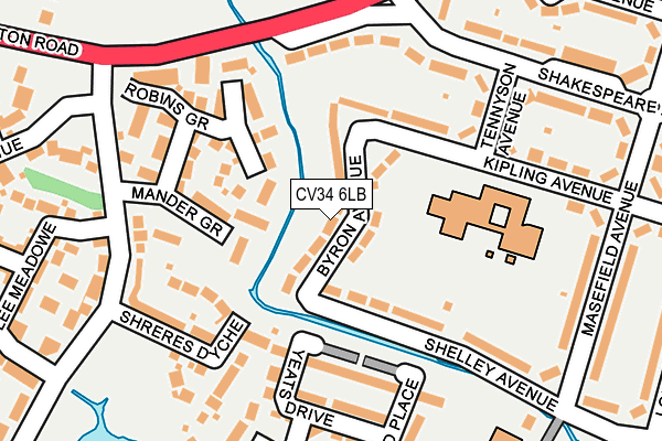 CV34 6LB map - OS OpenMap – Local (Ordnance Survey)