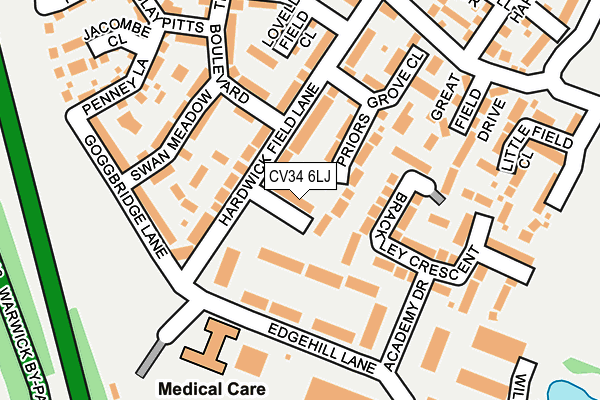 CV34 6LJ map - OS OpenMap – Local (Ordnance Survey)