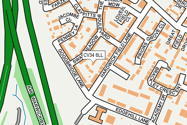 CV34 6LL map - OS OpenMap – Local (Ordnance Survey)