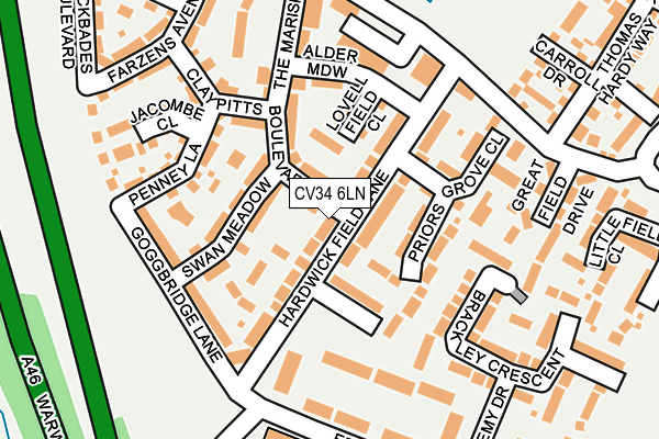 CV34 6LN map - OS OpenMap – Local (Ordnance Survey)