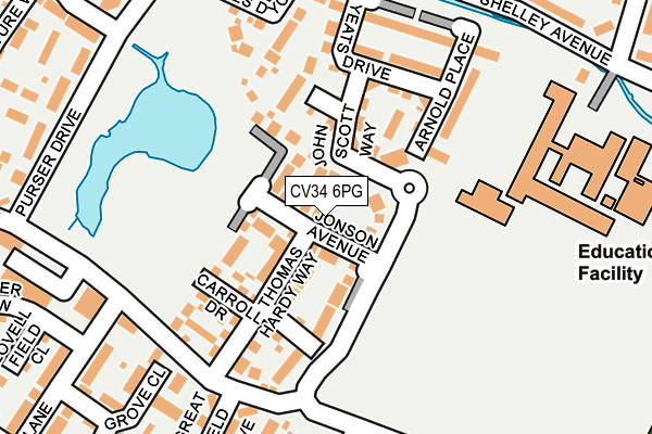 CV34 6PG map - OS OpenMap – Local (Ordnance Survey)