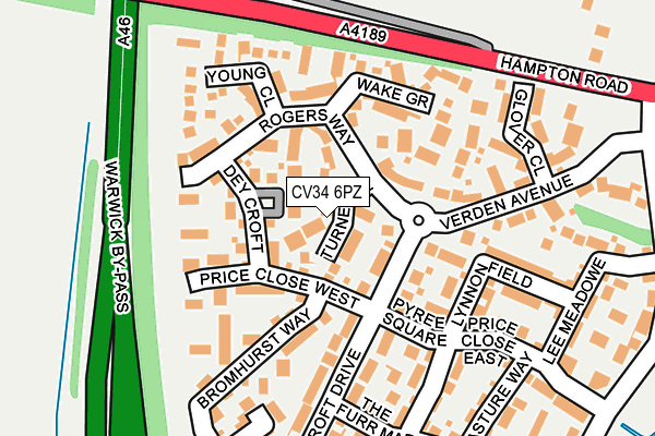 CV34 6PZ map - OS OpenMap – Local (Ordnance Survey)