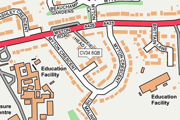 CV34 6QB map - OS OpenMap – Local (Ordnance Survey)