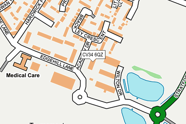 CV34 6QZ map - OS OpenMap – Local (Ordnance Survey)