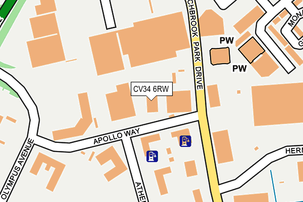 CV34 6RW map - OS OpenMap – Local (Ordnance Survey)