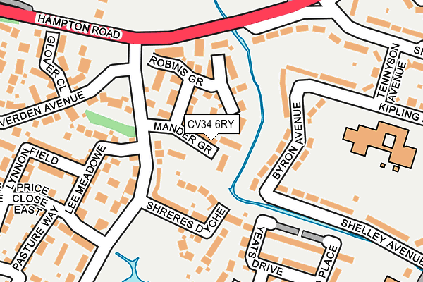 CV34 6RY map - OS OpenMap – Local (Ordnance Survey)