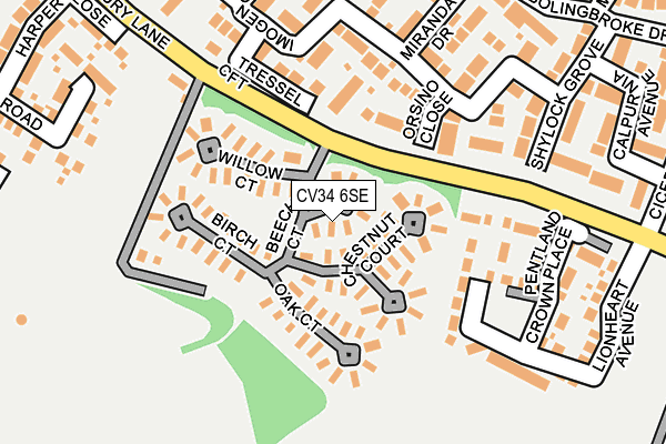CV34 6SE map - OS OpenMap – Local (Ordnance Survey)