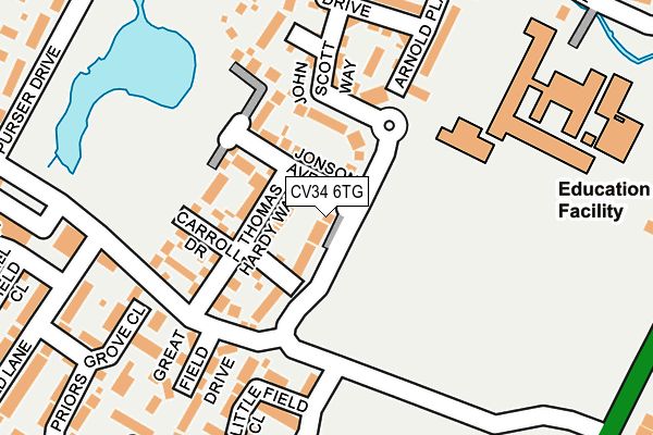 CV34 6TG map - OS OpenMap – Local (Ordnance Survey)