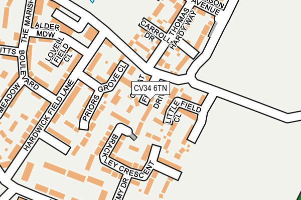 CV34 6TN map - OS OpenMap – Local (Ordnance Survey)