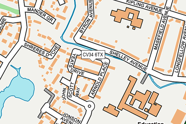 CV34 6TX map - OS OpenMap – Local (Ordnance Survey)