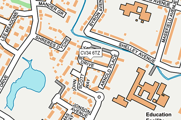 CV34 6TZ map - OS OpenMap – Local (Ordnance Survey)