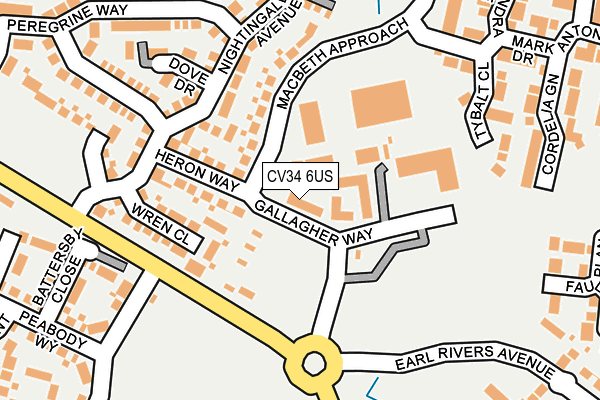 CV34 6US map - OS OpenMap – Local (Ordnance Survey)