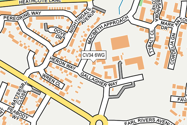 CV34 6WG map - OS OpenMap – Local (Ordnance Survey)