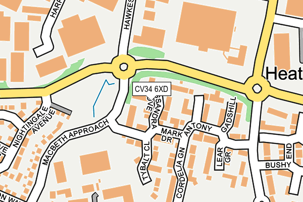 CV34 6XD map - OS OpenMap – Local (Ordnance Survey)