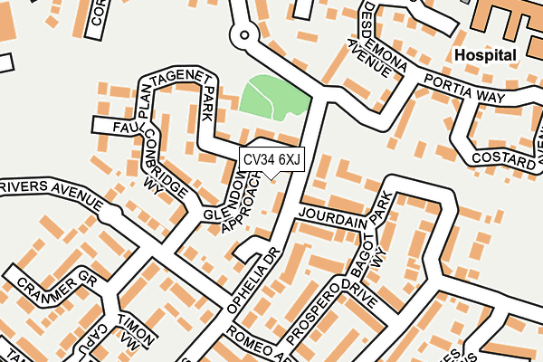 CV34 6XJ map - OS OpenMap – Local (Ordnance Survey)